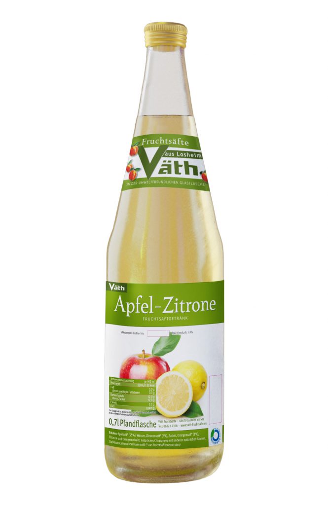 Apfel-Zitrone Fruchtsaftgetränk - Väth Fruchtsäfte Losheim